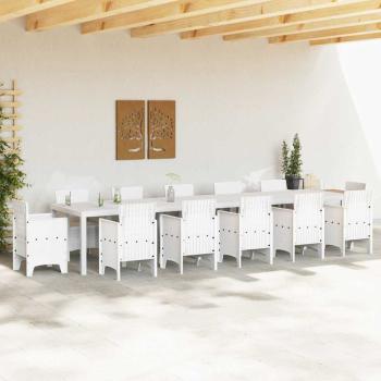 Gartentisch Weiß 400 x 100 x 73 cm Poly-Rattan
