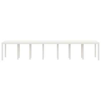 Gartentisch Weiß 400 x 100 x 73 cm Poly-Rattan