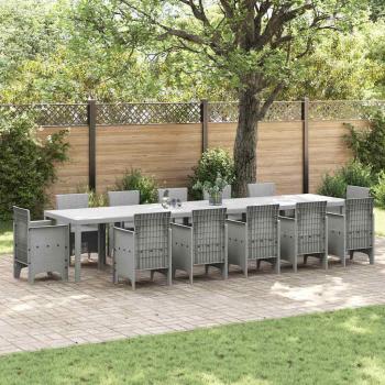 ARDEBO.de - Gartentisch Hellgrau 400 x 100 x 73 cm Poly-Rattan