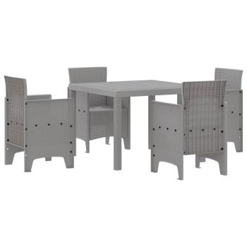 Garten Essgruppe 5 Stk. Hellgrau Polypropylen