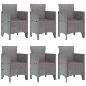 Garten Essgruppe 7 stk. Hellgrau Polt Rattan