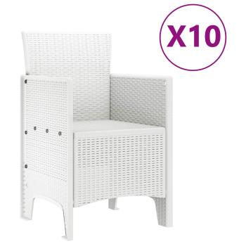 Garten Essgruppe 11 Stk. Weiß Polypropylen