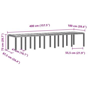 Garten-Esszimmergarnitur mit Kissen 17 stk. Anthrazit PP