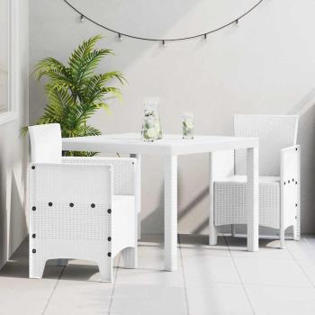 ARDEBO.de - Garten Essgruppe 3 stk. Weiß Polypropylen