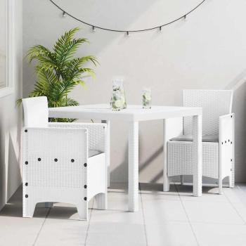 ARDEBO.de - Garten Essgruppe 3 stk. Weiß Polypropylen