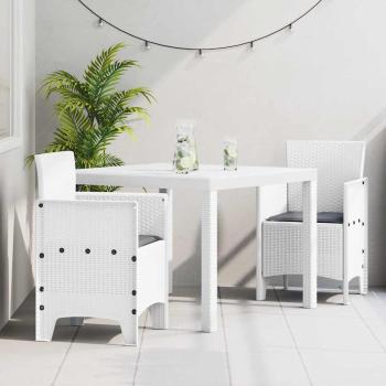 ARDEBO.de - Garten Essgruppe 3 stk. Weiß Polypropylen