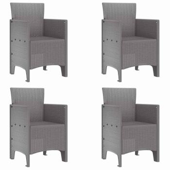 Garten Essgruppe 5 Stk. Hellgrau Polt Rattan
