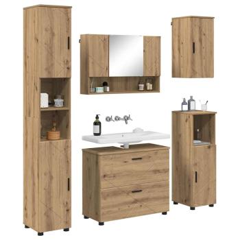 Badezimmermöbel-Set 5 Stk. Artisan-Eiche 35 x 30 x 192 cm