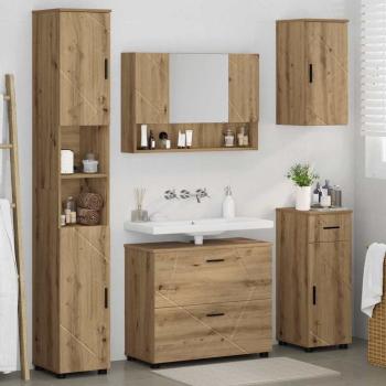 Badezimmermöbel-Set 5 Stk. Artisan-Eiche 35 x 30 x 192 cm