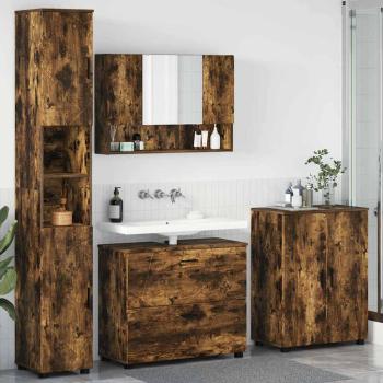 ARDEBO.de - Badezimmermöbel-Set 4 stk. Geräucherte Eiche 35 x 30 x 192 cm