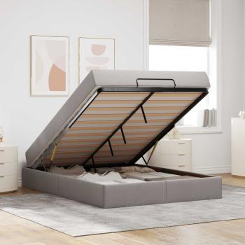 Bettgestell mit Matratze 2 Stk. Taupe Stoff