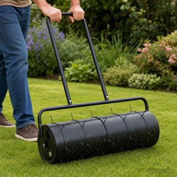 Garten Rasenwalze mit Aerator Klammern Ø 30 x 90 cm Stahl