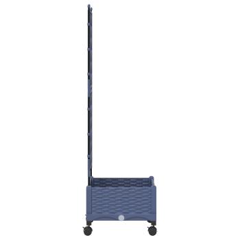 Pflanzkübel mit Spalier und Rädern Grau 40 x 40 x 131,5 cm PP