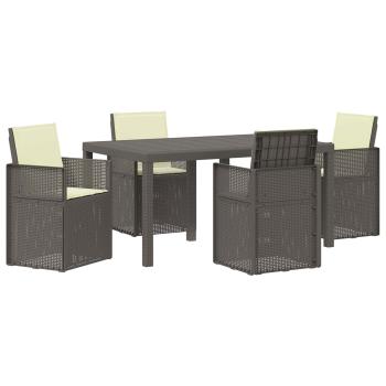 Garten Essgruppe 5 stk. Hellgrau und Creme PP