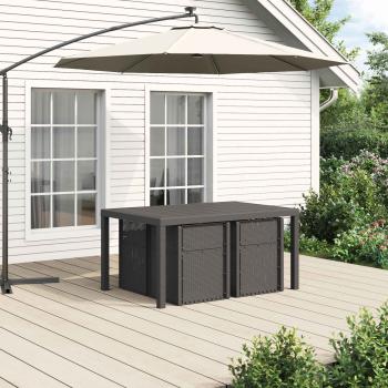 Garten Essgruppe 5 stk. Hellgrau und Creme PP