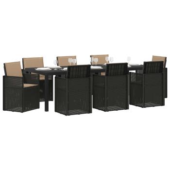 Garten Essgruppe 9 stk. 8-Sitzer Anthrazit und Taupe PP