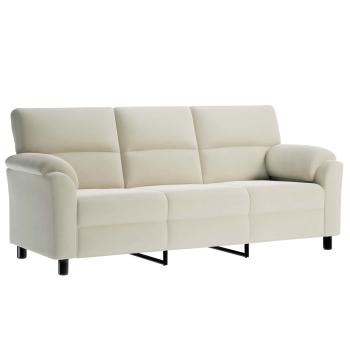 Sofa-Set 3 stk. Creme Samt