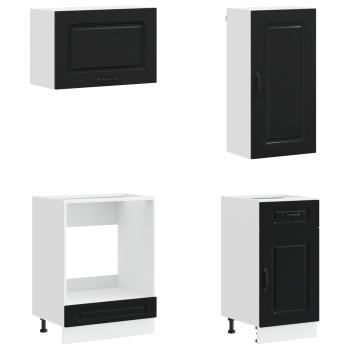 Kücheneinheit KALMAR 8 stk. Schwarz Holzwerkstoff
