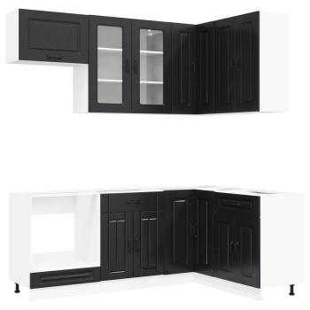 Kücheneinheit KALMAR 8 stk. Schwarz Holzwerkstoff