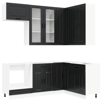 Kücheneinheit KALMAR 8 stk. Schwarz Holzwerkstoff