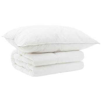 Bettdecke und Kissen Set 2 Stk. 155x200 cm Sommer 140 GSM Wolle