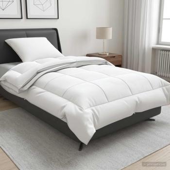 ARDEBO.de - Bettdecke und Kissen Set 2 Stk. 150x200 cm 4 Jahreszeiten Wolle