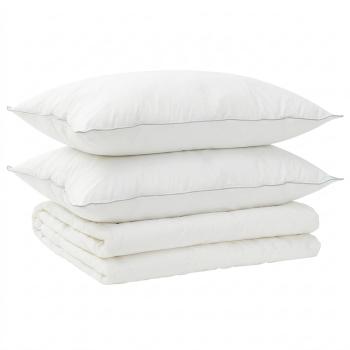 Bettdecke und Kissen Set 3 stk. 135x220 cm Sommer 140 GSM Wolle