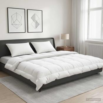 ARDEBO.de - Bettdecke und Kissen Set 3 Stk. 220x260 cm Sommer 140 GSM Wolle