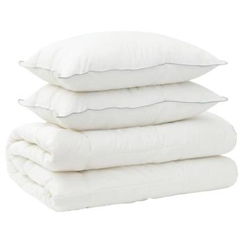 Bettdecke und Kissen Set 3 stk. 220x240 cm 4 Jahreszeiten Wolle