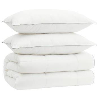 Bettdecke und Kissen Set 3 stk. 135x220 cm 4 Jahreszeiten Wolle