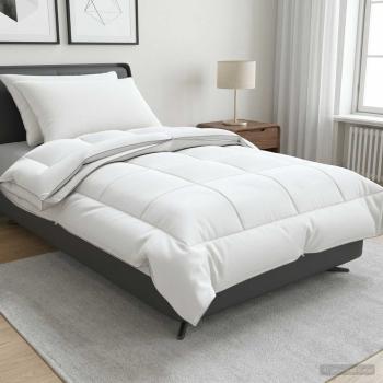 ARDEBO.de - Bettdecke und Kissen Set 3 stk. 140x220 cm 4 Jahreszeiten Wolle