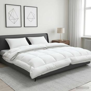 ARDEBO.de - Bettdecke und Kissen Set 3 stk. 200x200 cm 4 Jahreszeiten Wolle