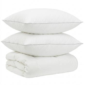 Gänsedaunen-Bettdecken-Set 90% FULDA 3 stk. 220 x 240 cm Weiß