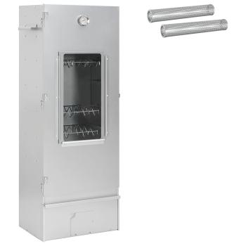 ARDEBO.de - Räucher Ofen 3 stk. 44,5 x 29 x 110 cm Verzinkter Stahl Silber