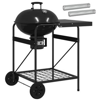 Holzkohlegrill mit Räuchertuben 91 x 71 x 107 cm Stahl Schwarz