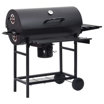 Fassgrill mit Rädern und Regalen 3 stk. 115 x 85 x 95 cm Metall