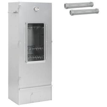 ARDEBO.de - Räucher Ofen 3 stk. 44,5 x 29 x 110 cm Verzinkter Stahl Silber