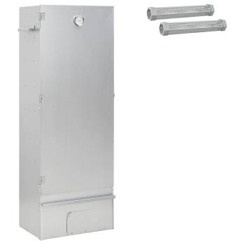 ARDEBO.de - Räucher Ofen 3 stk. 44,5 x 29 x 110 cm Verzinkter Stahl Silber