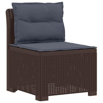 7-Sitzer Gartensofa mit Kissen Rattan-Look PP Braun