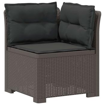 7-Sitzer Gartensofa mit Kissen Rattan-Look PP Hellgrau