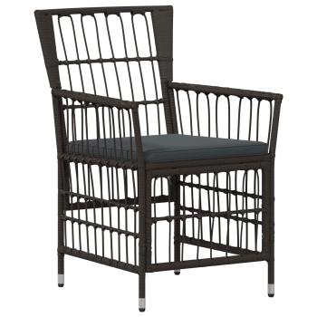 Outdoor-Essgruppe 9 stk. Schwarz Poly-Rattan