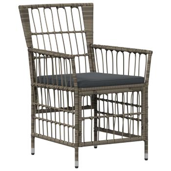 Outdoor-Essgruppe 11 stk. Grau Poly-Rattan