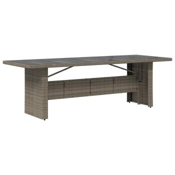 Outdoor-Essgruppe 11 stk. Grau Poly-Rattan