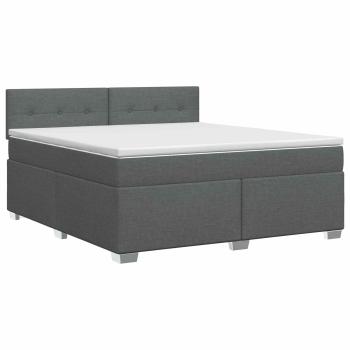Boxspringbett mit Matratze Dunkelgrau 140 x 190 cm Stoff