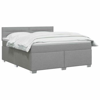Boxspringbett mit Matratze Hellgrau 140 x 200 cm Stoff