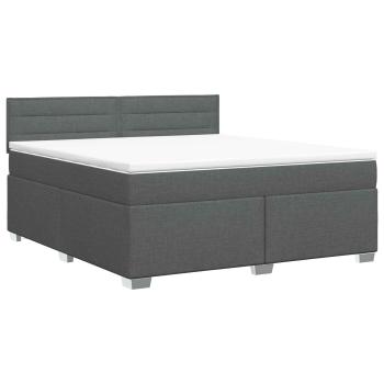 Boxspringbett mit Matratze Dunkelgrau 140 x 200 cm Stoff