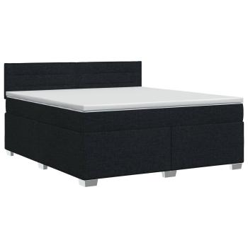 Boxspringbett mit Matratze Schwarz 160 x 200 cm Stoff