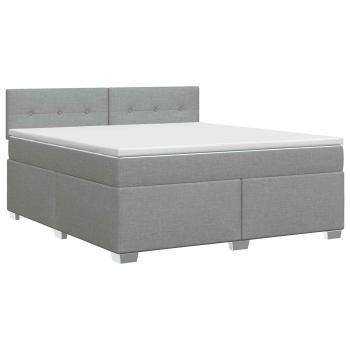 Boxspringbett mit Matratze Hellgrau 180 x 200 cm Stoff