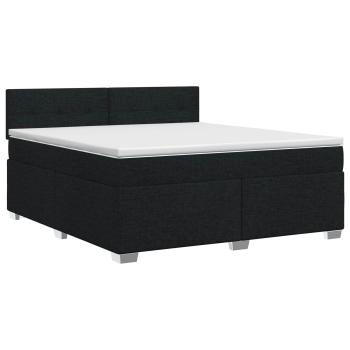 Boxspringbett mit Matratze Schwarz 180 x 200 cm Stoff
