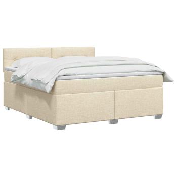 Boxspringbett mit Matratze Creme 180 x 200 cm Stoff
